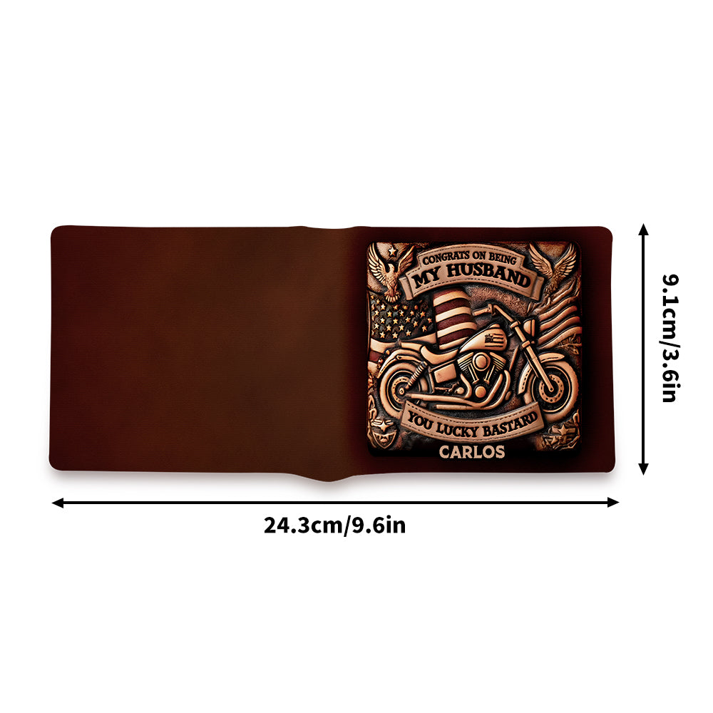 America - Personalized Leather Men Wallet US01W