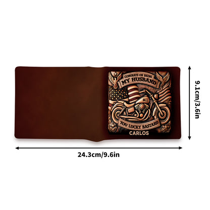 America - Personalized Leather Men Wallet US01W