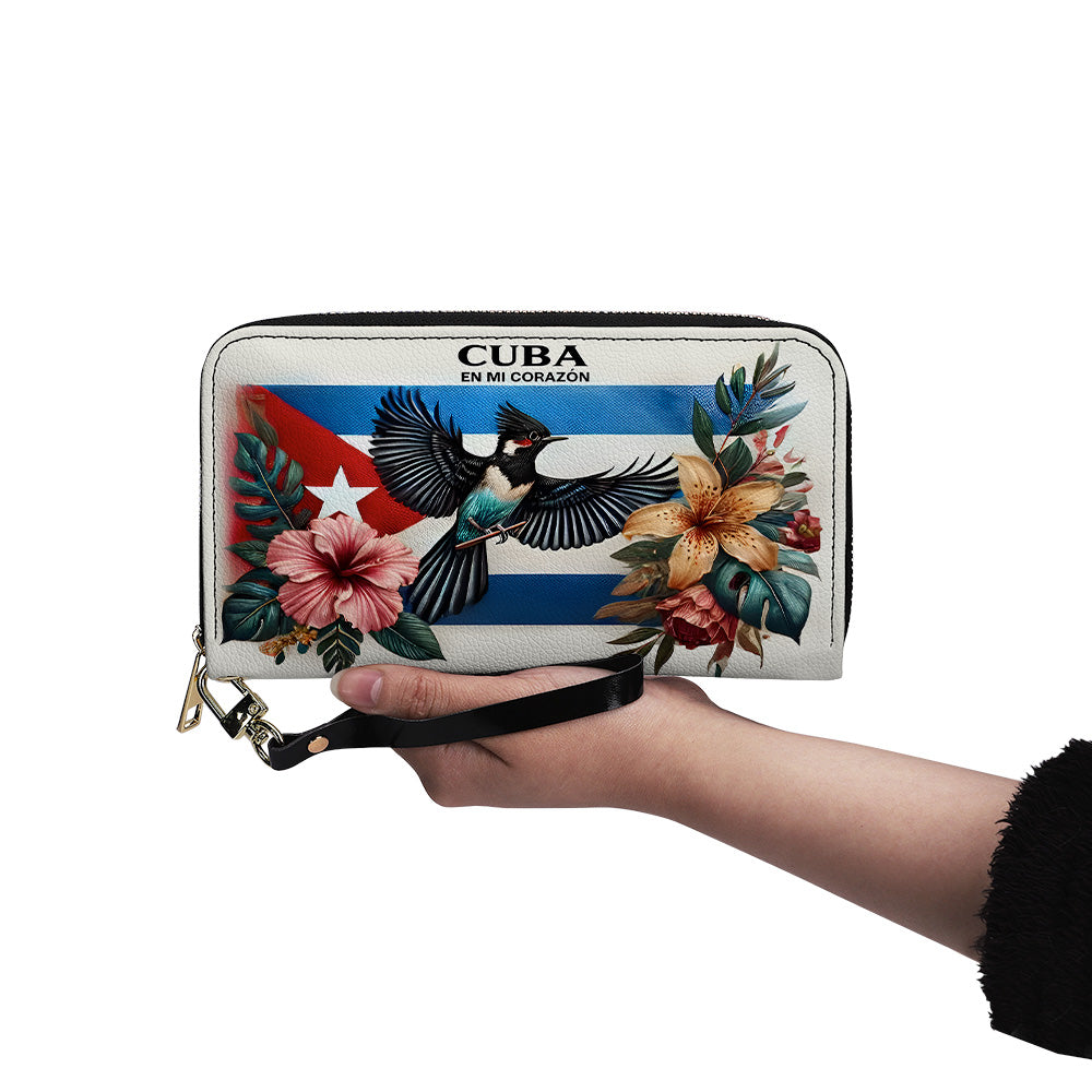 Cuba en mi Corazón - Personalized Leather Clutch Purse CUB02C