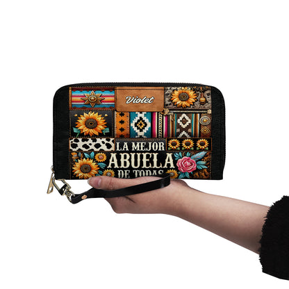 ABUELA - Personalized Leather Clutch Purse ABU01C