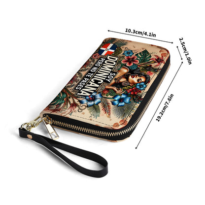 Soy Dominicana pero no te pases- Personalized Leather Clutch Purse - Customize Gift For Her DOM05C