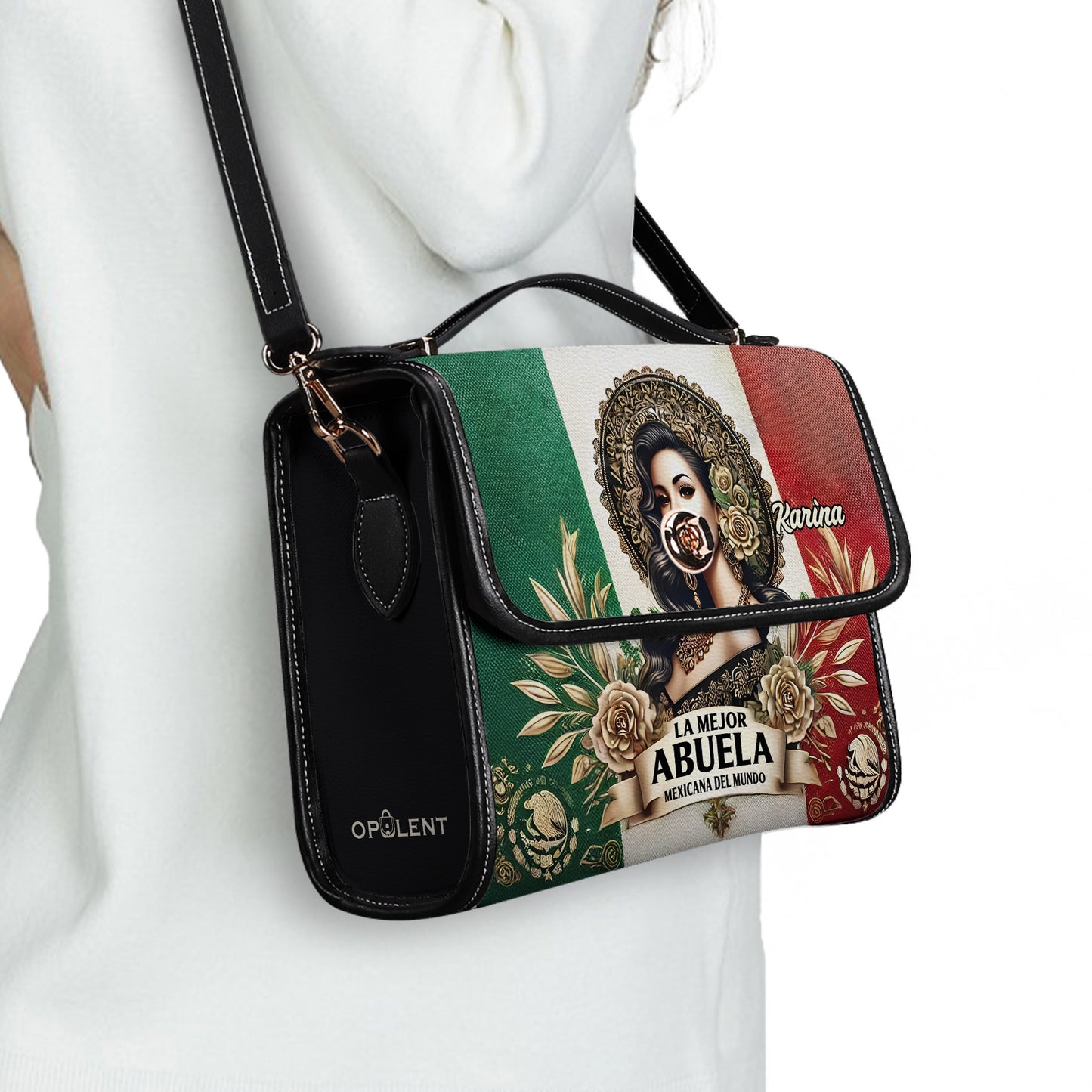 La Mejor Abuela Del Mundo - Personalized Leather Satchel Bag MEX06S4