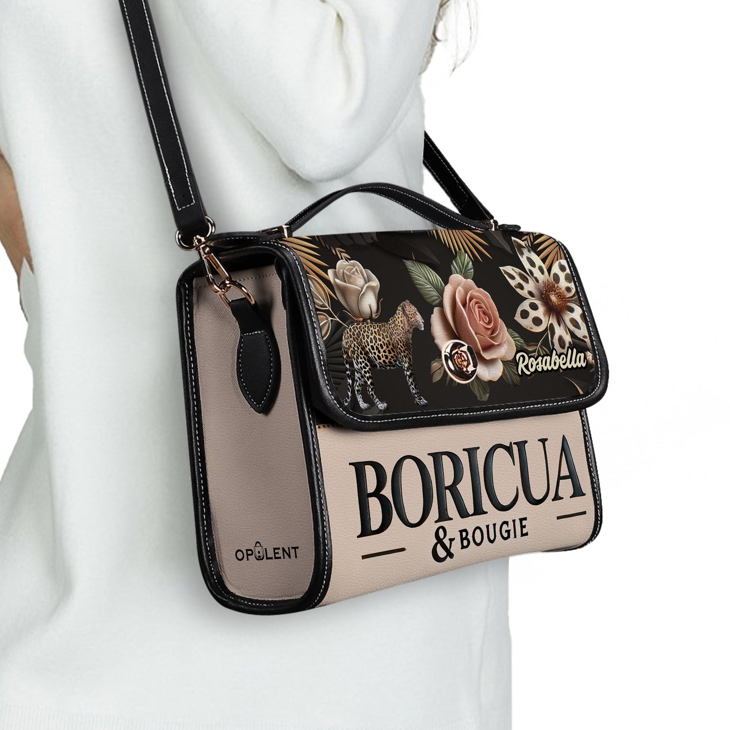 Boricua & Bougie - Personalized Leather Satchel Bag BOR12S4