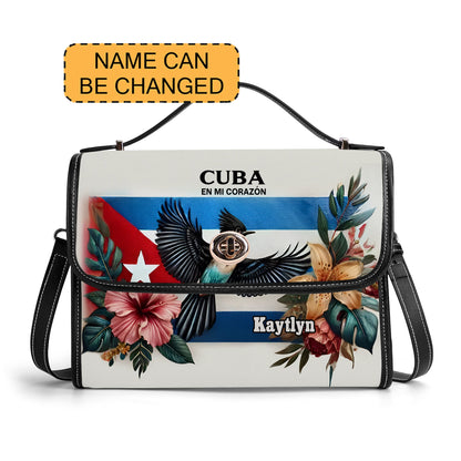 Cuba en mi Corazón - Personalized Leather Satchel Bag CUB02S4