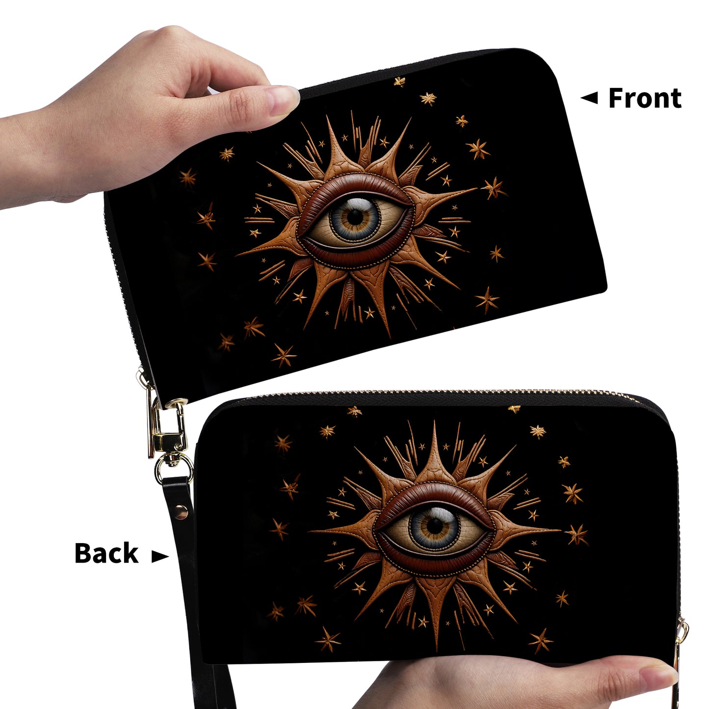 EYE - Personalized Leather Clutch Purse EYE01C