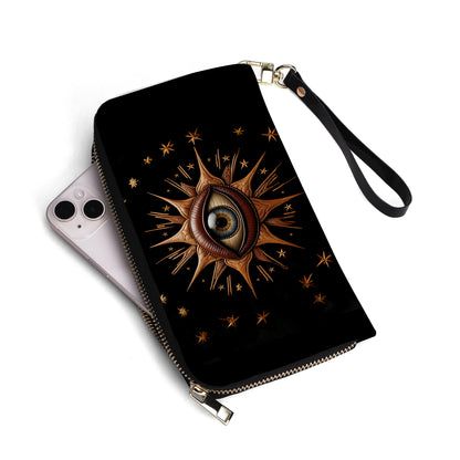 EYE - Personalized Leather Clutch Purse EYE01C