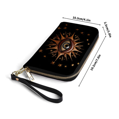 EYE - Personalized Leather Clutch Purse EYE01C