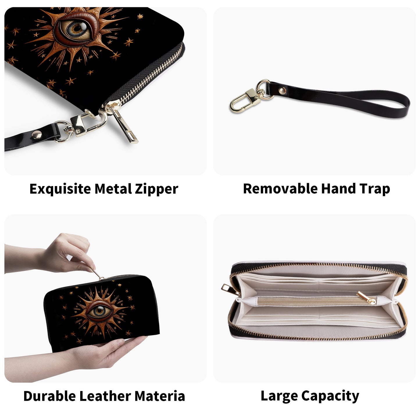 EYE - Personalized Leather Clutch Purse EYE01C