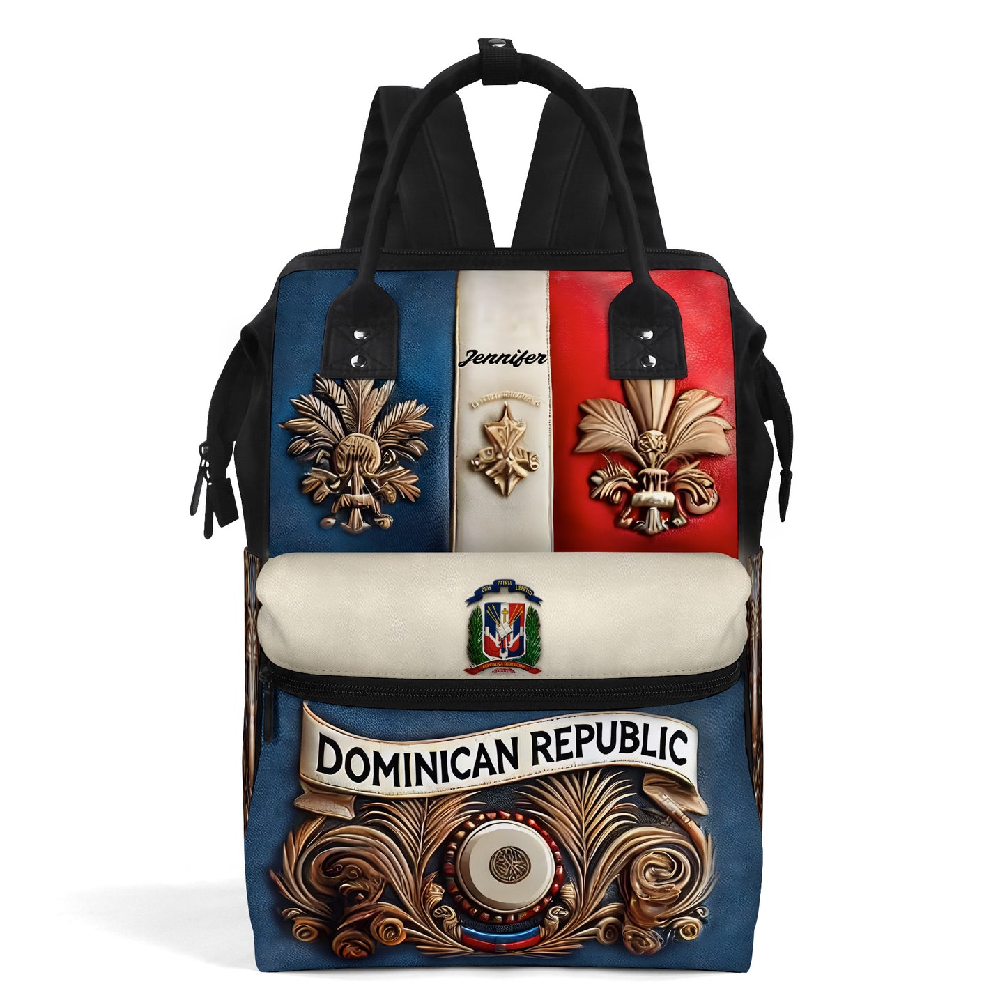 Dominican Republic - Large Capacity Backpack, Duckbilled Backpack BPDOM02