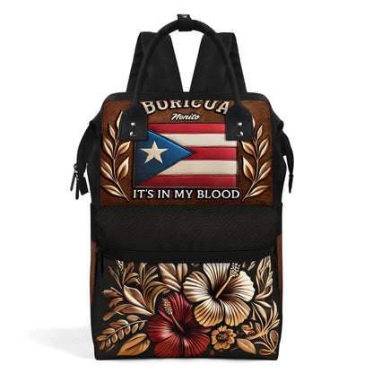 Boricua It's In My Blood- Large Capacity Backpack, Duckbilled Backpack BPBOR01