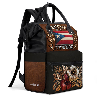 Boricua It's In My Blood- Large Capacity Backpack, Duckbilled Backpack BPBOR01