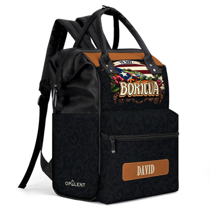 Yo Soy Boricua (Black) - Large Capacity Backpack, Duckbilled Backpack BPBOR05